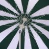 SAFAVIEH Outdoor – Buti 9 FT Patio Umbrella – Crank Lift, Aluminum Frame with White Pole, Weather Resistant for Deck, Backyard, Garden (PAT8027)(Hunter Green Stripe/White)