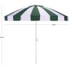SAFAVIEH Outdoor – Buti 9 FT Patio Umbrella – Crank Lift, Aluminum Frame with White Pole, Weather Resistant for Deck, Backyard, Garden (PAT8027)(Hunter Green Stripe/White)