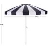 SAFAVIEH Outdoor – Buti 9 FT Patio Umbrella – Crank Lift, Aluminum Frame with White Pole, Weather Resistant for Deck, Backyard, Garden (PAT8027)(Navy Striped/White)