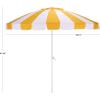 SAFAVIEH Outdoor – Buti 9 FT Patio Umbrella – Crank Lift, Aluminum Frame with White Pole, Weather Resistant for Deck, Backyard, Garden (PAT8027)(Yellow Stripe/White)