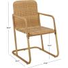 SAFAVIEH Outdoor – Drew Chair Set of 2 – Natural & Taupe Steel Frame – Weather Resistant – Ideal for Patio, Deck, Backyard, 18″ Seat Height (PAT7541A-SET2)(Natural/Taupe)