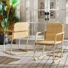 SAFAVIEH Outdoor – Drew Chair Set of 2 – Natural & Taupe Steel Frame – Weather Resistant – Ideal for Patio, Deck, Backyard, 18″ Seat Height (PAT7541A-SET2)(Natural/Taupe)