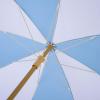 SAFAVIEH Outdoor – Gallo 6.5 FT Beach Umbrella – Canopy with White Fringe Trim, Tilt Function, Aluminum Pole, Weather Resistant for Beach, Patio, Garden (PAT8505)(Baby Blue Stripe)