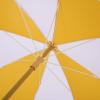 SAFAVIEH Outdoor – Gallo 6.5 FT Beach Umbrella – Canopy with White Fringe Trim, Tilt Function, Aluminum Pole, Weather Resistant for Beach, Patio, Garden (PAT8505)(Yellow Stripe)