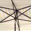 SAFAVIEH Outdoor – Iris 6.5 x 10 FT Rectangular Patio Umbrella – Yellow Stripe, Crank Lift, Aluminum Frame with Black Pole, Weather Resistant for Deck, Backyard, Garden (PAT8304Y)