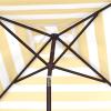 SAFAVIEH Outdoor – Iris 7.5 FT Square Patio Umbrella – Yellow Stripe, Crank Lift, Aluminum Frame with Brown Pole, Weather Resistant for Deck, Backyard, Garden (PAT8404Y)