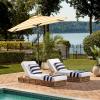 SAFAVIEH Outdoor – Iris 7.5 FT Square Patio Umbrella – Yellow Stripe, Crank Lift, Aluminum Frame with Brown Pole, Weather Resistant for Deck, Backyard, Garden (PAT8404Y)