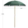 SAFAVIEH Outdoor – Valencia 6.5 FT Beach Umbrella – Canopy with White Fringe Trim, Tilt Function, Aluminum Pole, Weather Resistant for Beach, Patio, Garden (PAT8503)(Hunter Green)