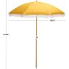 SAFAVIEH Outdoor – Valencia 6.5 FT Beach Umbrella – Canopy with White Fringe Trim, Tilt Function, Aluminum Pole, Weather Resistant for Beach, Patio, Garden (PAT8503)(Yellow)