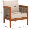 SAFAVIEH Outdoor Collection Amanda Natural Acacia Solid Wood/Taupe Cushion Arm Chair Set of 2(Natural/Taupe)