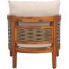 SAFAVIEH Outdoor Collection Amanda Natural Acacia Solid Wood/Taupe Cushion Arm Chair Set of 2(Natural/Taupe)