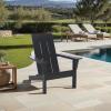 SAFAVIEH Outdoor Patio Furniture Collection – All Weather Green Adirondack Chair, Weather-Resistant Patio Seating, Fully Assembled (PAT4500D)(Black)