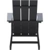 SAFAVIEH Outdoor Patio Furniture Collection – All Weather Green Adirondack Chair, Weather-Resistant Patio Seating, Fully Assembled (PAT4500D)(Black)