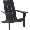 SAFAVIEH Outdoor Patio Furniture Collection – All Weather Green Adirondack Chair, Weather-Resistant Patio Seating, Fully Assembled (PAT4500D)(Black)