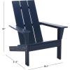 SAFAVIEH Outdoor Patio Furniture Collection – All Weather Green Adirondack Chair, Weather-Resistant Patio Seating, Fully Assembled (PAT4500D)(Federal Blue)