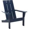 SAFAVIEH Outdoor Patio Furniture Collection – All Weather Green Adirondack Chair, Weather-Resistant Patio Seating, Fully Assembled (PAT4500D)(Federal Blue)