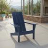 SAFAVIEH Outdoor Patio Furniture Collection – All Weather Green Adirondack Chair, Weather-Resistant Patio Seating, Fully Assembled (PAT4500D)(Federal Blue)