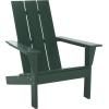 SAFAVIEH Outdoor Patio Furniture Collection – All Weather Green Adirondack Chair, Weather-Resistant Patio Seating, Fully Assembled (PAT4500D)(Green)