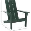 SAFAVIEH Outdoor Patio Furniture Collection – All Weather Green Adirondack Chair, Weather-Resistant Patio Seating, Fully Assembled (PAT4500D)(Green)