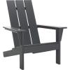 SAFAVIEH Outdoor Patio Furniture Collection – All Weather Green Adirondack Chair, Weather-Resistant Patio Seating, Fully Assembled (PAT4500D)(Grey)