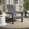 SAFAVIEH Outdoor Patio Furniture Collection – All Weather Green Adirondack Chair, Weather-Resistant Patio Seating, Fully Assembled (PAT4500D)(Grey)