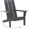 SAFAVIEH Outdoor Patio Furniture Collection – All Weather Green Adirondack Chair, Weather-Resistant Patio Seating, Fully Assembled (PAT4500D)(Grey)