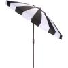 SAFAVIEH Outdoor Patio Furniture Collection – Buti 9 Ft Crank Patio Umbrella, Navy Stripe & Brown Pole, Market Umbrella with Crank Lift (PAT8017B)(Black Striped)