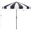 SAFAVIEH Outdoor Patio Furniture Collection – Buti 9 Ft Crank Patio Umbrella, Navy Stripe & Brown Pole, Market Umbrella with Crank Lift (PAT8017B)(Black Striped)