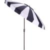 SAFAVIEH Outdoor Patio Furniture Collection – Buti 9 Ft Crank Patio Umbrella, Navy Stripe & Brown Pole, Market Umbrella with Crank Lift (PAT8017B)(Navy Striped)