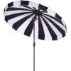 SAFAVIEH Outdoor Patio Furniture Collection – Buti 9 Ft Crank Patio Umbrella, Navy Stripe & Brown Pole, Market Umbrella with Crank Lift (PAT8017B)(Navy Striped)