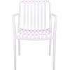SAFAVIEH Outdoor Patio Furniture Collection – Holly Green Stacking Dining Armchair Set of 2, Fully Assembled Outdoor Chairs, Modern Slatted Design, Weather-Resistant Patio Seating (PAT4702D-SET2)(White)