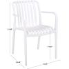 SAFAVIEH Outdoor Patio Furniture Collection – Holly Green Stacking Dining Armchair Set of 2, Fully Assembled Outdoor Chairs, Modern Slatted Design, Weather-Resistant Patio Seating (PAT4702D-SET2)(White)