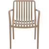 SAFAVIEH Outdoor Patio Furniture Collection – Holly Green Stacking Dining Armchair Set of 2, Fully Assembled Outdoor Chairs, Modern Slatted Design, Weather-Resistant Patio Seating (PAT4702D-SET2)(Beige)