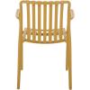 SAFAVIEH Outdoor Patio Furniture Collection – Holly Green Stacking Dining Armchair Set of 2, Fully Assembled Outdoor Chairs, Modern Slatted Design, Weather-Resistant Patio Seating (PAT4702D-SET2)(Yellow)
