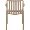SAFAVIEH Outdoor Patio Furniture Collection – Holly Green Stacking Dining Armchair Set of 2, Fully Assembled Outdoor Chairs, Modern Slatted Design, Weather-Resistant Patio Seating (PAT4702D-SET2)(Beige)