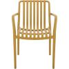 SAFAVIEH Outdoor Patio Furniture Collection – Holly Green Stacking Dining Armchair Set of 2, Fully Assembled Outdoor Chairs, Modern Slatted Design, Weather-Resistant Patio Seating (PAT4702D-SET2)(Yellow)