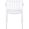 SAFAVIEH Outdoor Patio Furniture Collection – Holly Green Stacking Dining Armchair Set of 2, Fully Assembled Outdoor Chairs, Modern Slatted Design, Weather-Resistant Patio Seating (PAT4702D-SET2)(White)