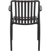 SAFAVIEH Outdoor Patio Furniture Collection – Holly Green Stacking Dining Armchair Set of 2, Fully Assembled Outdoor Chairs, Modern Slatted Design, Weather-Resistant Patio Seating (PAT4702D-SET2)(Black)