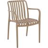 SAFAVIEH Outdoor Patio Furniture Collection – Holly Green Stacking Dining Armchair Set of 2, Fully Assembled Outdoor Chairs, Modern Slatted Design, Weather-Resistant Patio Seating (PAT4702D-SET2)(Beige)