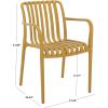 SAFAVIEH Outdoor Patio Furniture Collection – Holly Green Stacking Dining Armchair Set of 2, Fully Assembled Outdoor Chairs, Modern Slatted Design, Weather-Resistant Patio Seating (PAT4702D-SET2)(Yellow)