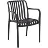 SAFAVIEH Outdoor Patio Furniture Collection – Holly Green Stacking Dining Armchair Set of 2, Fully Assembled Outdoor Chairs, Modern Slatted Design, Weather-Resistant Patio Seating (PAT4702D-SET2)(Black)