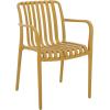 SAFAVIEH Outdoor Patio Furniture Collection – Holly Green Stacking Dining Armchair Set of 2, Fully Assembled Outdoor Chairs, Modern Slatted Design, Weather-Resistant Patio Seating (PAT4702D-SET2)(Yellow)