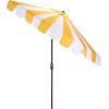 SAFAVIEH Outdoor Patio Furniture Collection – Meze 9 Ft Navy Stripe & Brown Crank Umbrella, Market-Style Patio Umbrella with Aluminum Pole, Outdoor Shade Accent (PAT8013B)(Yellow Striped)