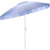SAFAVIEH Outdoor Patio Furniture Collection – Panza 9 Ft Crank Patio Umbrella, Ivory & White Pole, Market Umbrella with Crank Lift (PAT8026A)(Baby Blue/White)