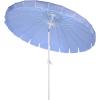 SAFAVIEH Outdoor Patio Furniture Collection – Panza 9 Ft Crank Patio Umbrella, Ivory & White Pole, Market Umbrella with Crank Lift (PAT8026A)(Baby Blue/White)