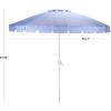 SAFAVIEH Outdoor Patio Furniture Collection – Panza 9 Ft Crank Patio Umbrella, Ivory & White Pole, Market Umbrella with Crank Lift (PAT8026A)(Baby Blue/White)