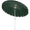 SAFAVIEH Outdoor Patio Furniture Collection – Panza 9 Ft Crank Patio Umbrella, Ivory & White Pole, Market Umbrella with Crank Lift (PAT8026A)(Hunter Green/White)