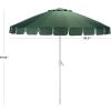 SAFAVIEH Outdoor Patio Furniture Collection – Panza 9 Ft Crank Patio Umbrella, Ivory & White Pole, Market Umbrella with Crank Lift (PAT8026A)(Hunter Green/White)