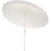 SAFAVIEH Outdoor Patio Furniture Collection – Panza 9 Ft Crank Patio Umbrella, Ivory & White Pole, Market Umbrella with Crank Lift (PAT8026A)(Ivory/White)