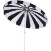SAFAVIEH Outdoor Patio Furniture Collection – Panza 9 Ft Crank Patio Umbrella, Ivory & White Pole, Market Umbrella with Crank Lift (PAT8026A)(Navy/White)